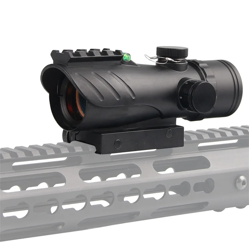 1x30 Acog рефлекторный прицел тактический Красный точка зрения с пузырьковым уровнем 20 мм рейка для Huting страйкбол винтовка HT5-0050