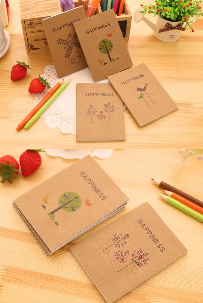 &quotСчастье&quot Упаковка из 4 небольших блокнотов карманный дневник-блокнот для