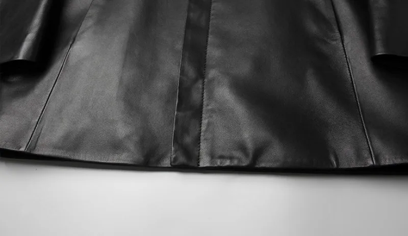 Кожаные куртки для Для мужчин модные из натуральной овечьей кожи черного цвета с длинным пальто с капюшоном теплые зимние ботинки размера плюс тонкий натуральная кожа ветровка