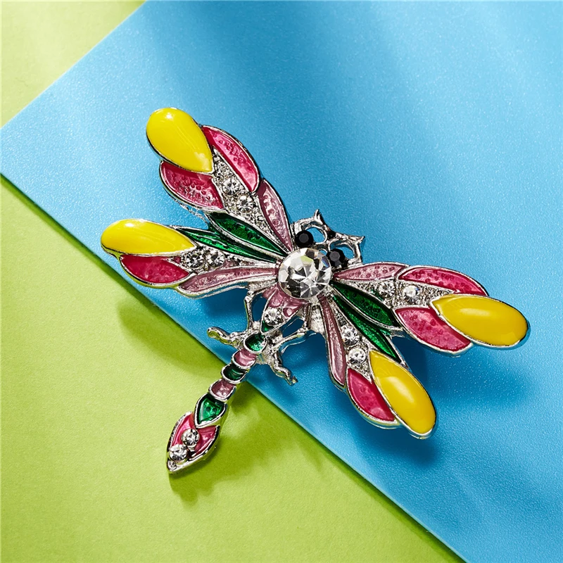 Vintage Dragonfly Brooches Oil Animal Brooch For Women Insect Pin Fashion Dress Coat Accessories Cute Jewelry |