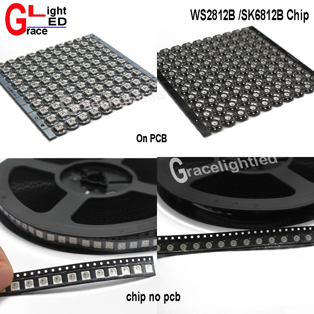 Светодиодный чип WS2812B 50 шт./лот 10 ~ 1000 шт. 5050 RGB SMD черный/белый цвет версия WS2812