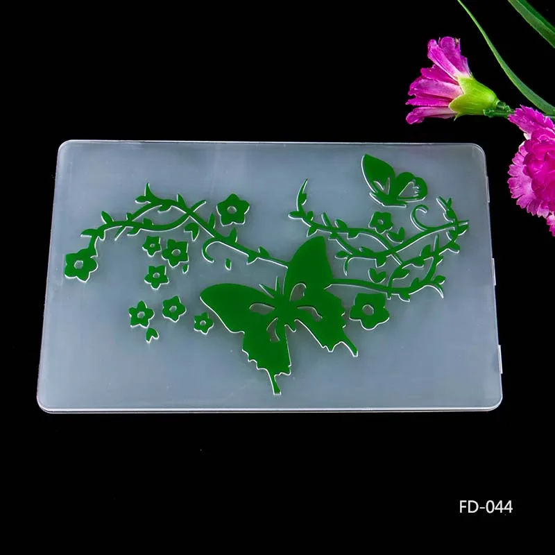 

AZSG 2018 New arrival Colorful heart-shaped embossing plates Design DIY Paper Cutting Dies Scrapbooking Plastic Embossing Folder