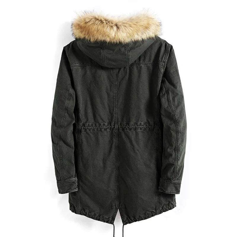 Мужское хлопковое пальто облегающая модная теплая куртка с капюшоном в