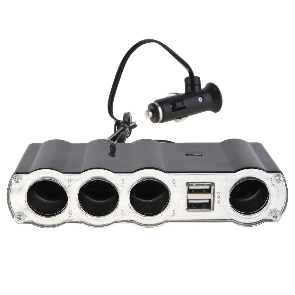 Автомобильное зарядное устройство с 4 розетками 12 24 В|cigarette lighter socket splitter|lighter