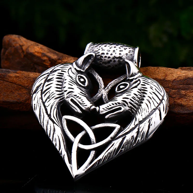 Мужской ожерелье амулет от BEIER колье с двумя искусственными животными в форме