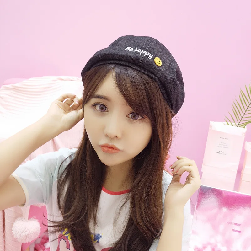 BBN письмо Улыбающееся берет сезон весна-лето дней леди художник шляпу и