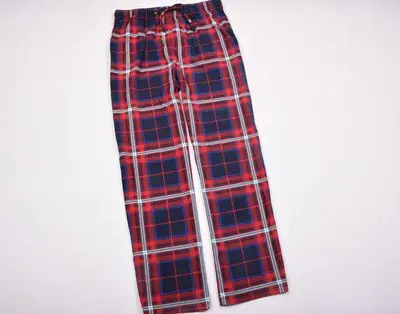 Red Plaid Мужские пижамные штаны, брюки, свободные домашние штаны для сна, бархатные Тонкие штаны, теплые брюки осень-зима - Цвет: Red Plaid