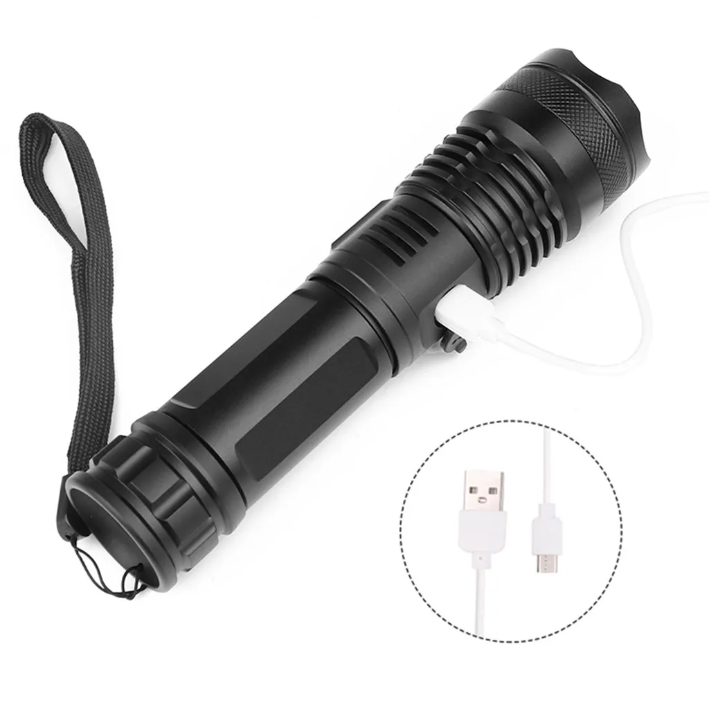 XHP50 супер яркий светодиодный фонарик Перезаряжаемый USB с зарядным дисплеем