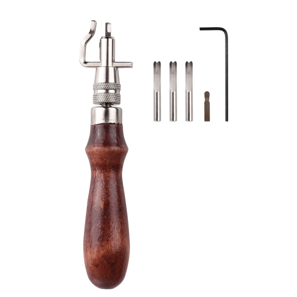 Wood Handle Adjustable Durable V Type Push Grooving Device Groover Craft Gouge Tools |