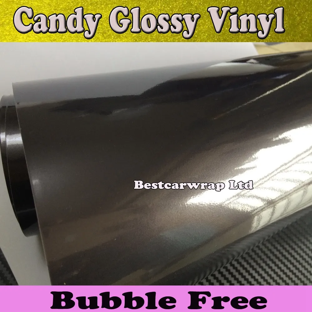 Глянцевая металлическая виниловая пленка цвет темно-серый Размер: 1 52*20 м/рулон -