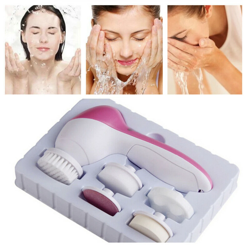 5 в 1 электрическая Очищающая щетка для лица спа уход за красотой очищающее