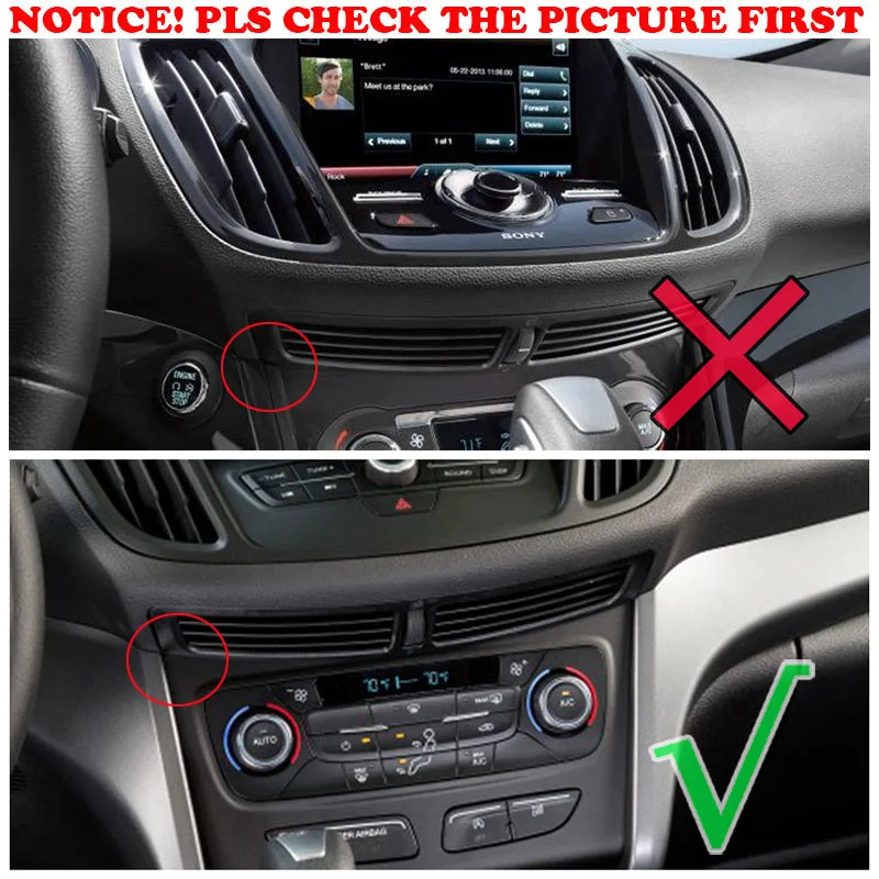 Передняя и задняя Центральная консоли управления для Ford Escape Kuga 2017 2018 ABS