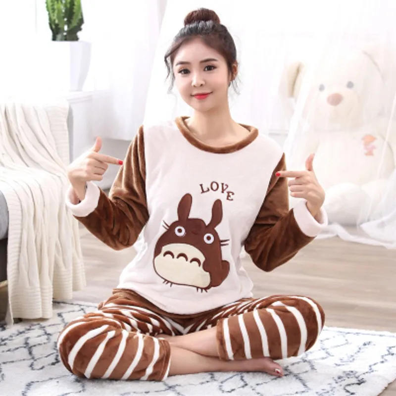 model 7 Пижама femme feminino Ночная зима плюс размер L-6XL 7XL 8XL Толстая Фланелевая пижама Женский комплект коралловый флис большие наборы 40-140 кг - Цвет: model 7
