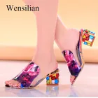 Модная обувь с украшением в виде кристаллов женские сандалии элегантные туфли с открытым носком; Сандалии на квадратном каблуке стразы; Женские туфли-лодочки Sandalia Feminina sandalias de flores