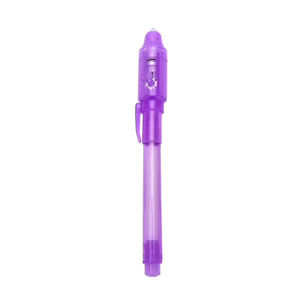 purple 1 шт. креативная ручка с невидимыми чернилами ультрафиолетовый свет комбо 2 в 1 волшебная ручка с невидимыми чернилами знак безопасности для детей забавные игрушки - Цвет: purple