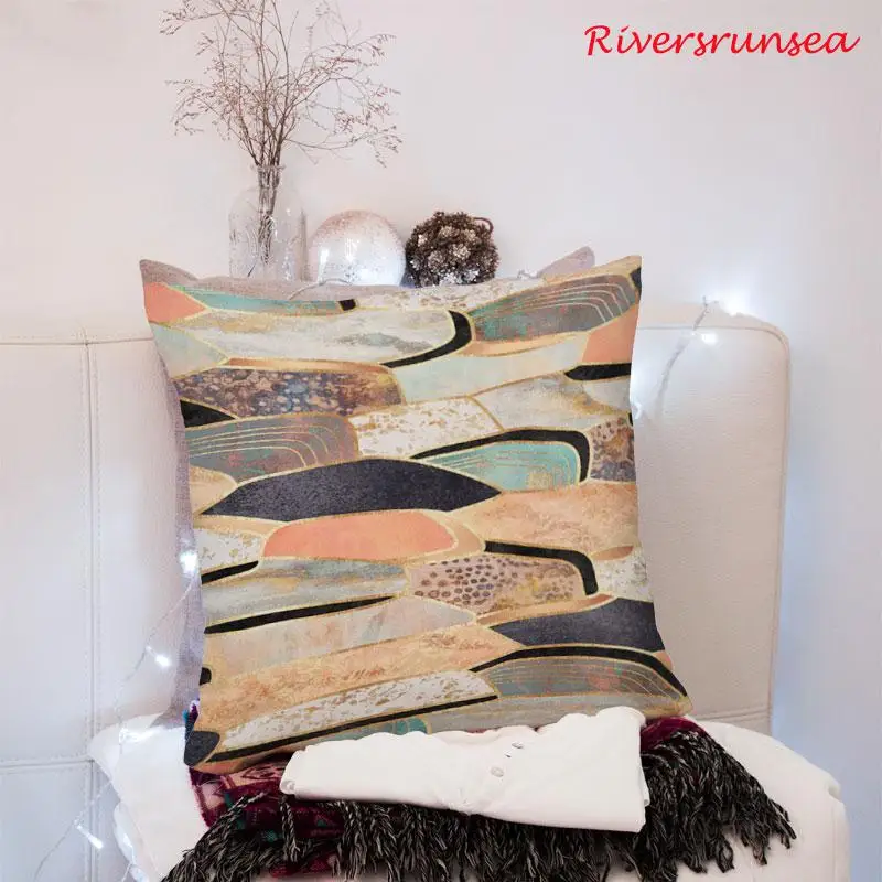 Геометрическая подушка в скандинавском стиле креативный узор абстрактный