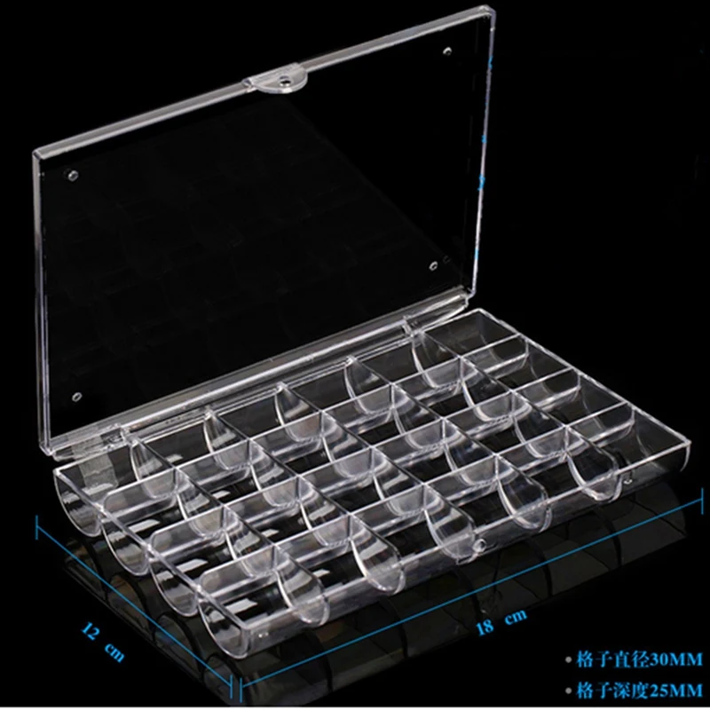 24 Grids Plastic Empty Nail Storage Box Organizer Case Clear Transparent Art Rhinestone Tips Jewelry Beads Container | Красота и