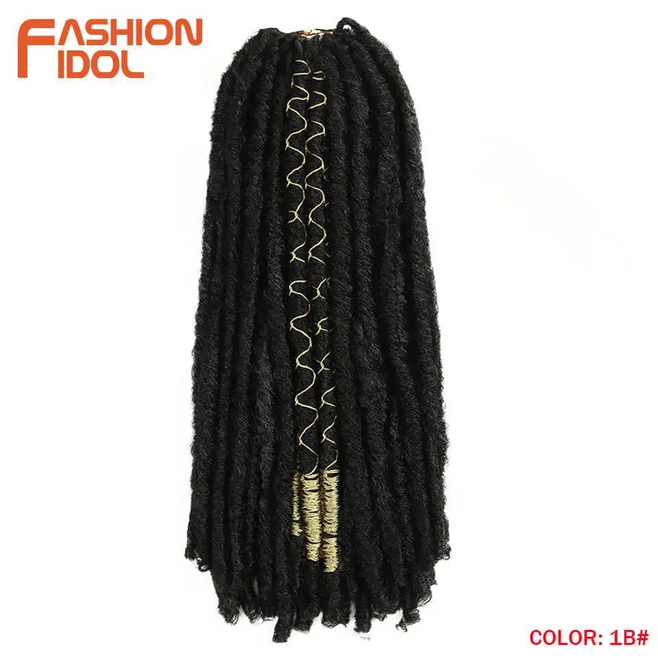 Мода IDOL Faux Locs волосы крючком косички 20 дюймов мягкие натуральные Kanekalon синтетические волосы для наращивания 10 стендов/упаковка богинские волосы - Цвет: # 1B