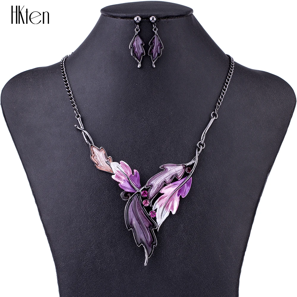 

Женский комплект ювелирных изделий MS1504560, набор из ожерелья 6 цветов с уникальным дизайном листьев и ракушек в античном стиле