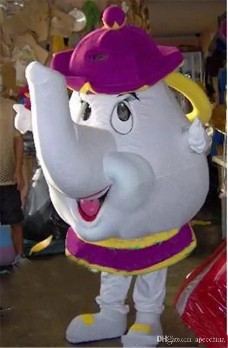 Высокое качество женские стильные костюмы талисмана чайников белые чайники