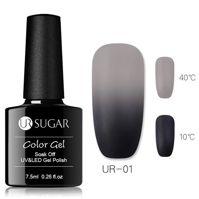 UR-01 Ur Sugar, 7,5 мл, матовый эффект, Термальный Гель-лак для ногтей, меняющий температуру, гель, отмачиваемый, УФ-Гель-лак для маникюра, гель для ногтей - Цвет: UR-01