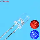 50 шт.лот 5 мм мигающие красныесиние светодиодные вспышки 10000mcd 5 мм мигающие красныесиние диоды светодиодные светоизлучающие диоды двухцветные