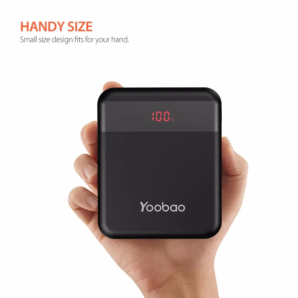 Black Yoobao внешний аккумулятор 10000 мАч для Xiaomi Quick Charge 3,0 Pover Bank портативное зарядное устройство Внешний аккумулятор для iPhone 7 8 X повербанк - Цвет: Black
