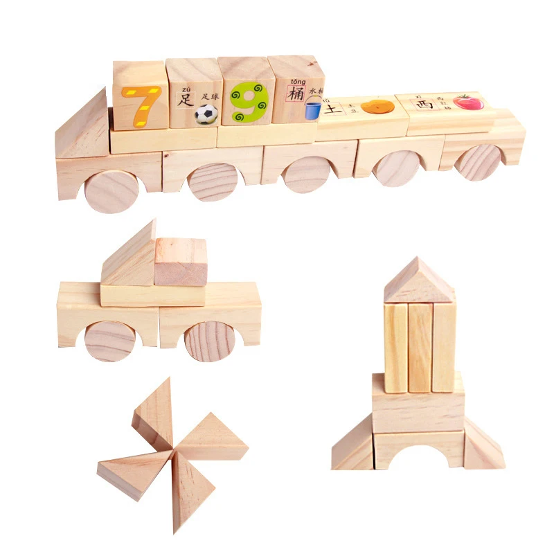 103PCS Wooden Building Blocks Early Education Digital Animal English Block Parent-child Interactive Toy Gift for Baby Children | Игрушки и