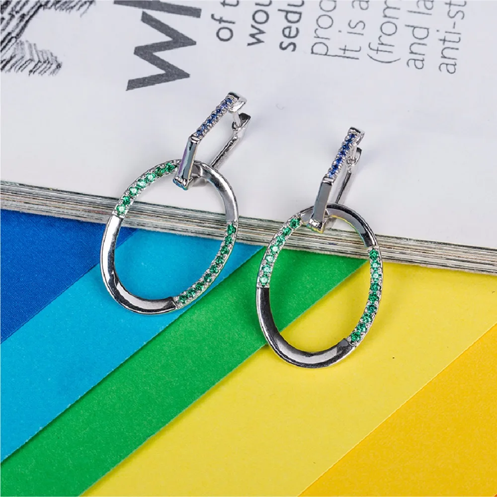 Sa silverage 100% 925 стерлингов серебряные серьги новый геометрия круглые ювелирных