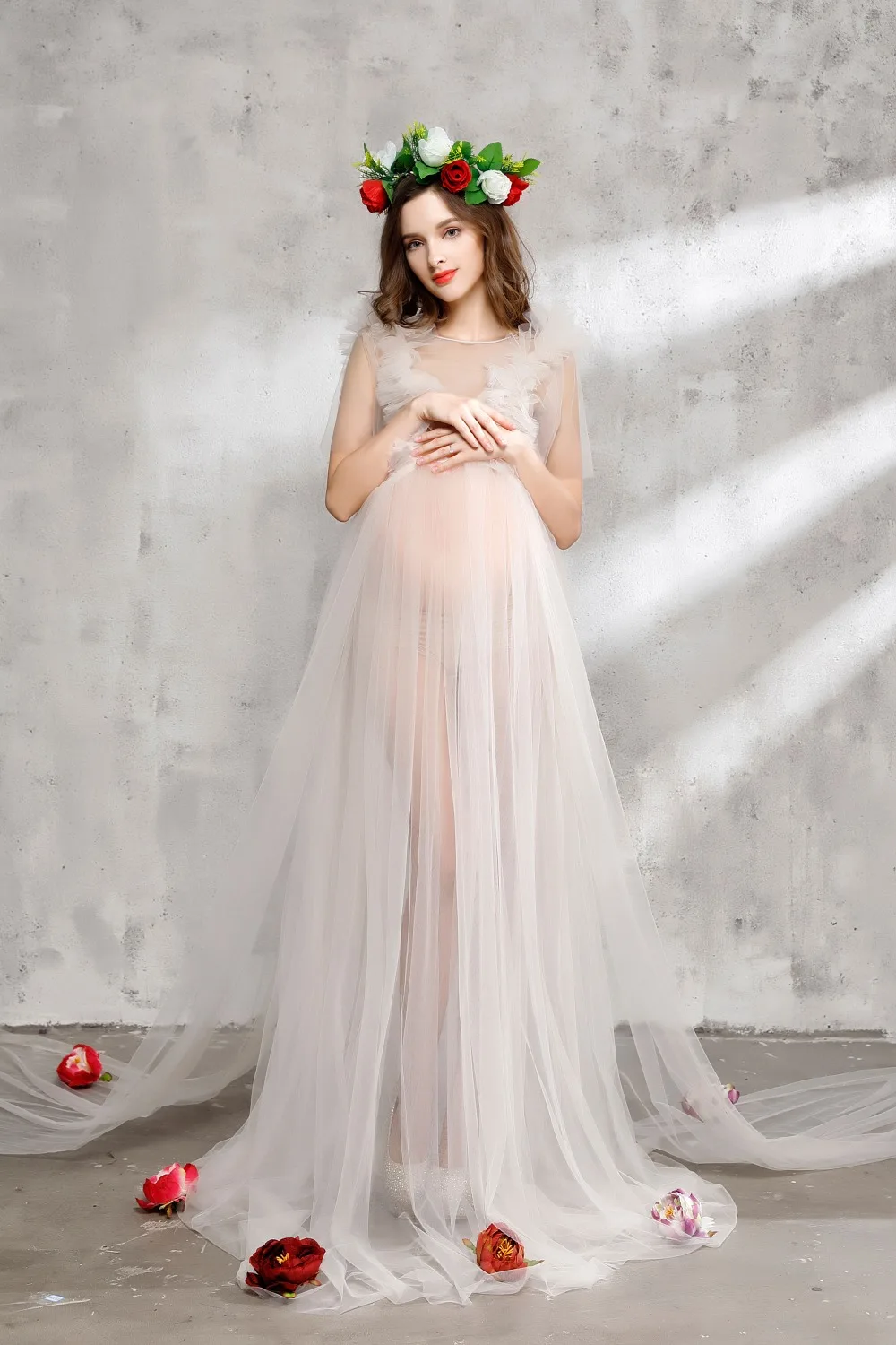 Aternity фотография платье Gauzedress студия материнства Фотография реквизит для беременных женщин Необычные платья фотосессия YL406