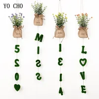 YO CHO 1PC Fake Grass Plant Moss Hanging Wedding Home Decoration DIY Artificial Flowers Ornaments Flower Wall Party Decor
