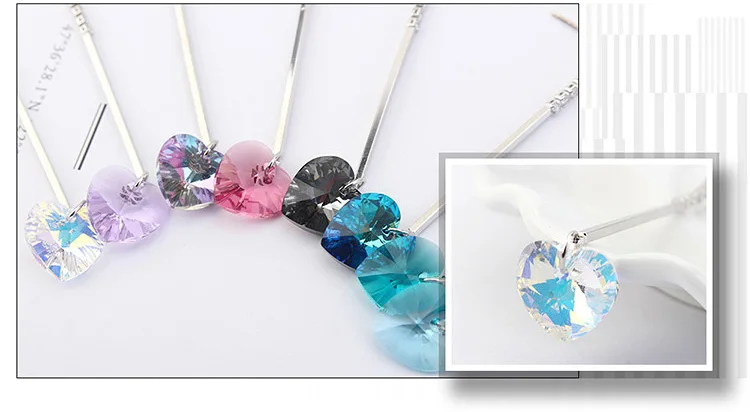 Женские Висячие серьги с синими кристаллами в виде сердца от Swarovski Серьги