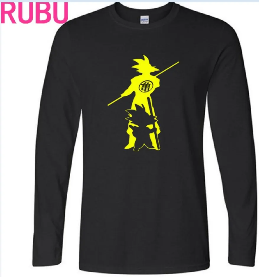 2017 новые модные футболки goku футболка с длинным рукавом для мужчин harajuku ball z hipster