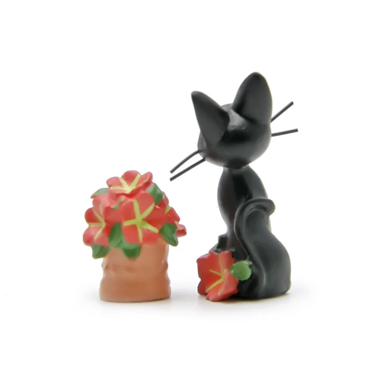 Смола Япония Стиль Черный кот Jiji Подарочная коробка колокольчики сцены фигурки животных Настольные горшки украшения сада ремесла миниатюры