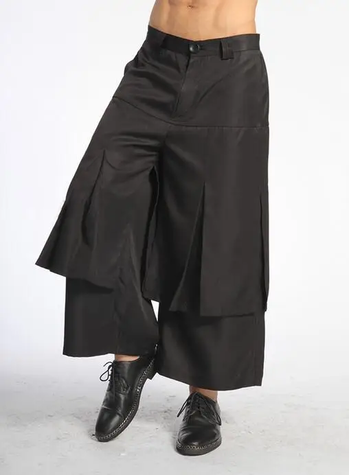 27-41 горячая/Весенняя Мужская Новая мода черная имитация два девять очков брюки