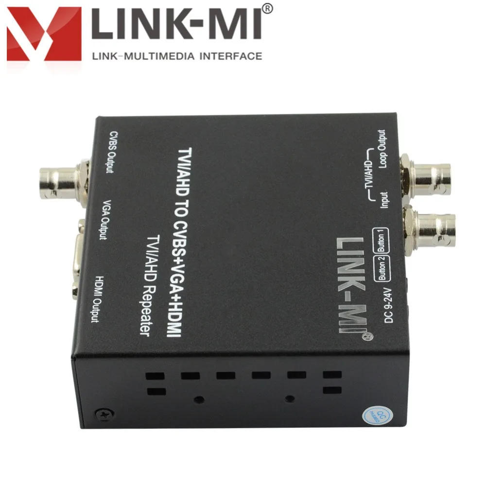 LINK-MI TVH2 TVI AHD к HDMI CVBS VGA BNC HD видеоконвертер для CCTV с 1 циклической TVI/AHD выходом 300 м