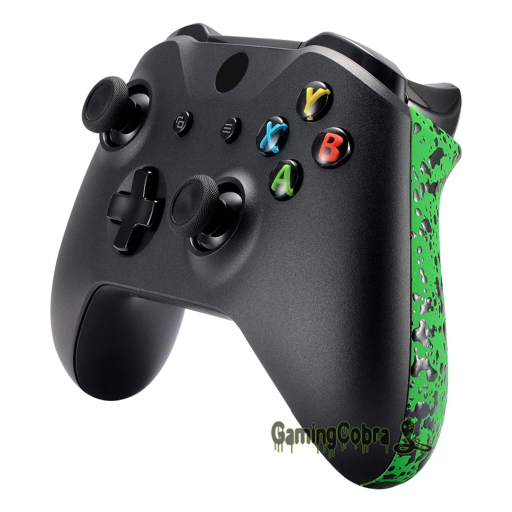 eXtremeRate Textured Green Back Panels Non-slip Side Rails 3D Splashing Handles for Xbox One X &amp S Controller | Электроника