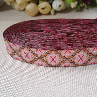 7 pattern 16 стилей, новинка,, 5/8 дюймов(16 мм x 5 ярдов), плетеная жаккардовая из полиэстера лента с любовью, часы в форме якоря, узор для ошейника собаки - Цвет: 7 pattern