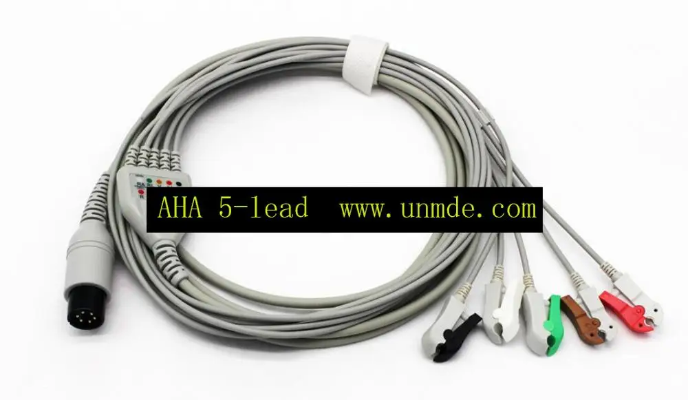 Для hp Nihon Kohden GE Nellcor Mindray Spacelabs Welch Allyn Goldway ZOLL Colin BCI CSI PHYSIO 6pin ECG кабель один кусок 5