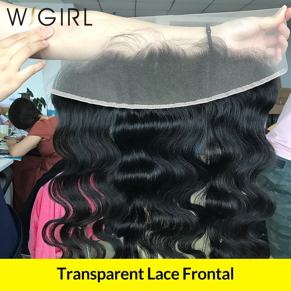 Wigirl Прозрачный Швейцарский кружевной фронтальный закрытие тела волнистые волосы отбеленные узлы предварительно выщипанные с волосами младенца человеческие волосы