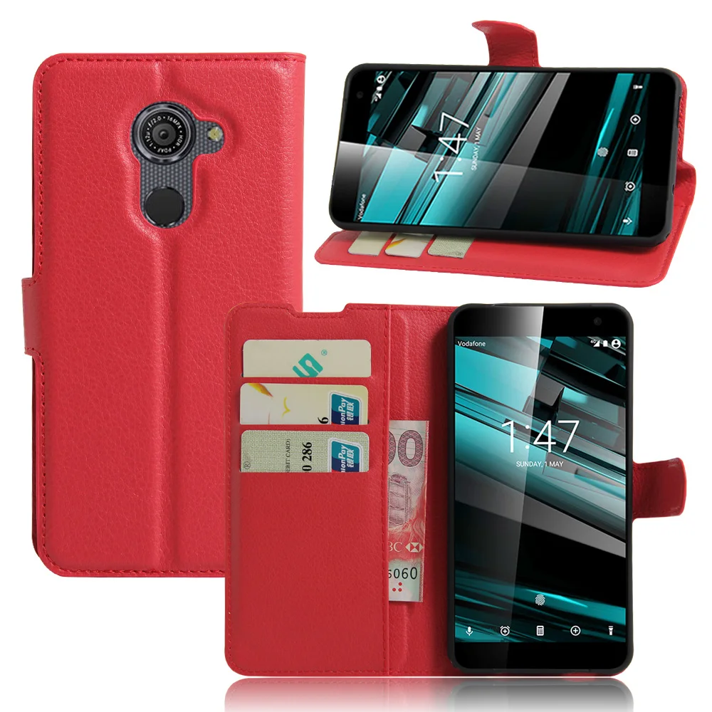 Роскошный кожаный чехол-кошелек с текстурой личи твердой функцией подставки и