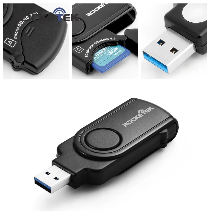 Адаптер для чтения карт памяти Rocketek usb 3 0 SD TF micro ПК компьютера ноутбука