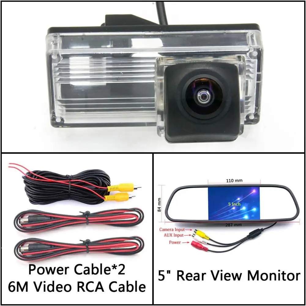 Cam N 5 inch Mirror 175 градусов HD камера заднего вида для Toyota eiz Land Cruiser 120 Prado LC100 LC200 монитор парковки водонепроницаемый - Название цвета: Cam N 5 inch Mirror