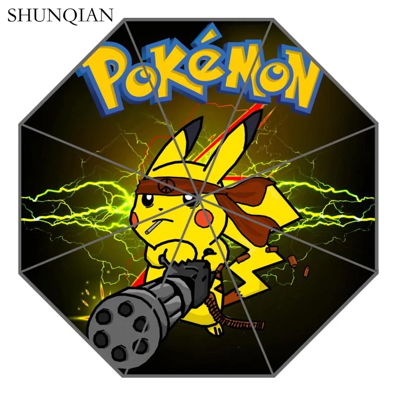 4 P# Pikachu Pokemon Зонт с индивидуальным принтом складной зонт от солнца и дождя для путешествий неавтоматический декоративный зонт высокого качества - Цвет: 4