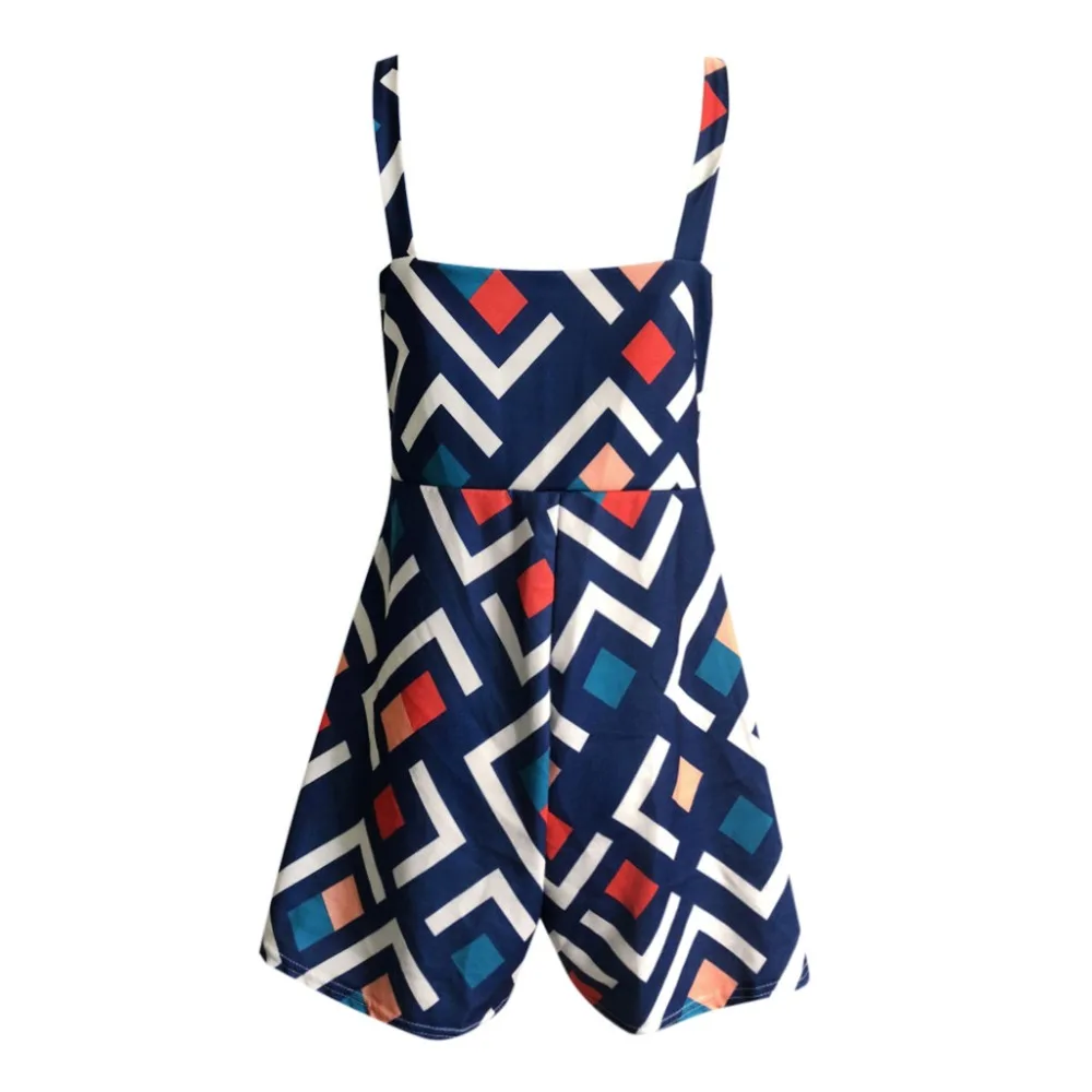 

Playsuits Ladies Backless Bodysuit Women Fashion Printing Sleeveless Strap Chest Bow Tie Hollow Loose Short Jumpsuit 10Apr 30