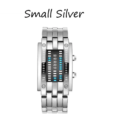 Blue Small SIKAI модные креативные цифровые часы для мужчин ремешок из нержавеющей стали светодиодный дисплей часы 5 бар водонепроницаемые спортивные наручные часы - Цвет: Blue Small