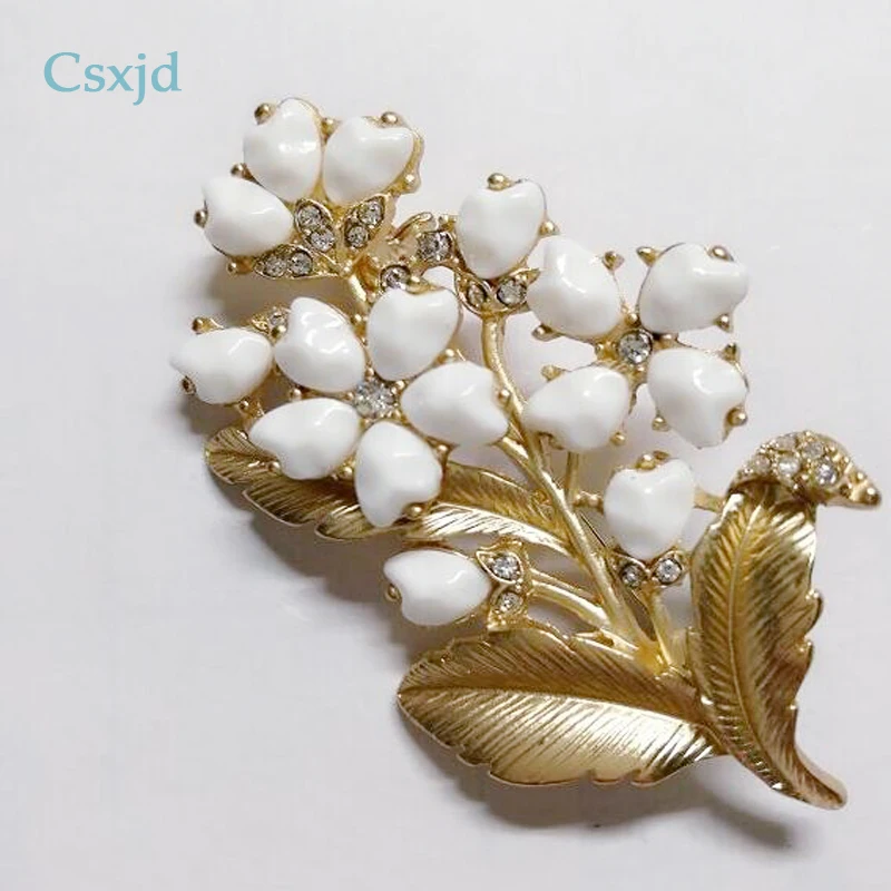 Женская Винтажная брошь в форме лилии CSxjd Элегантная Брошь неправильной формы из