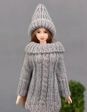 Кукольный вязаный свитер Топы пальто платье и шляпа Одежда для куклы BB 1:6 BBI657|doll