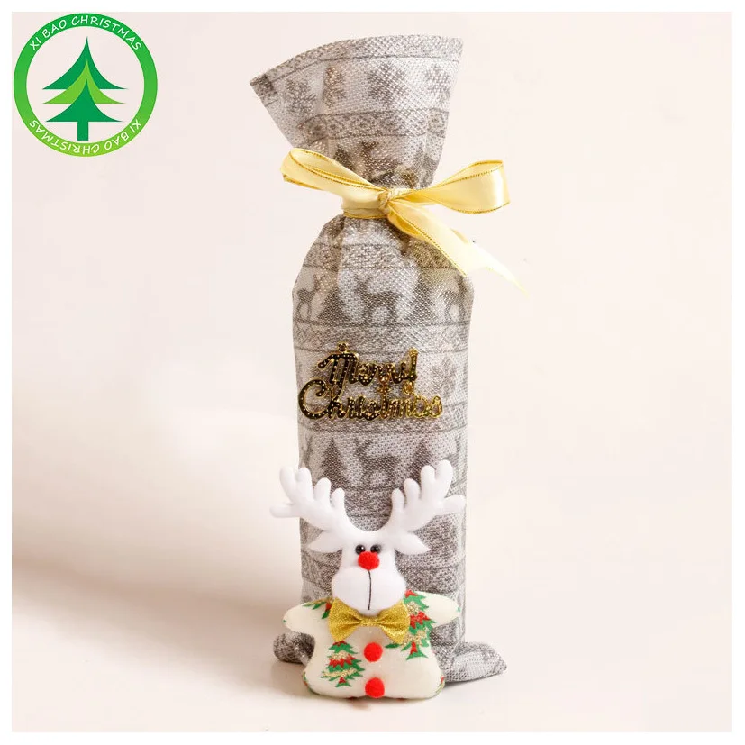 

new Christmas Day atmosphere decoration supplies Christmas decoration wine bottle set New Santa Claus wine bag