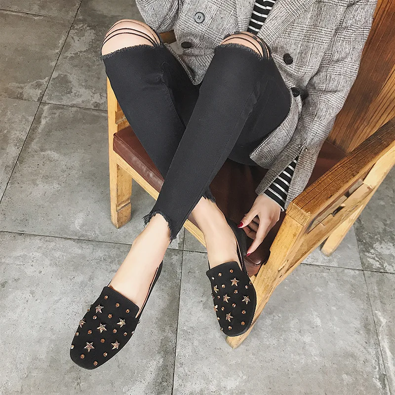 Новинка сезон весна осень женская обувь с круглым носком и закрытым модный тренд